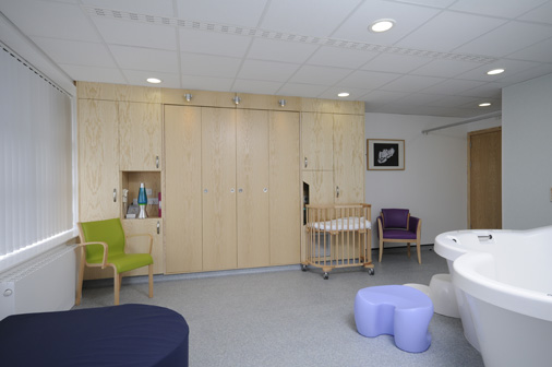 4ft.6ins. 'Wiskaway'® Neat-A-Ward 190 on the new Birthing Unit at the Medway Maritime Hospital - cupboard closed
